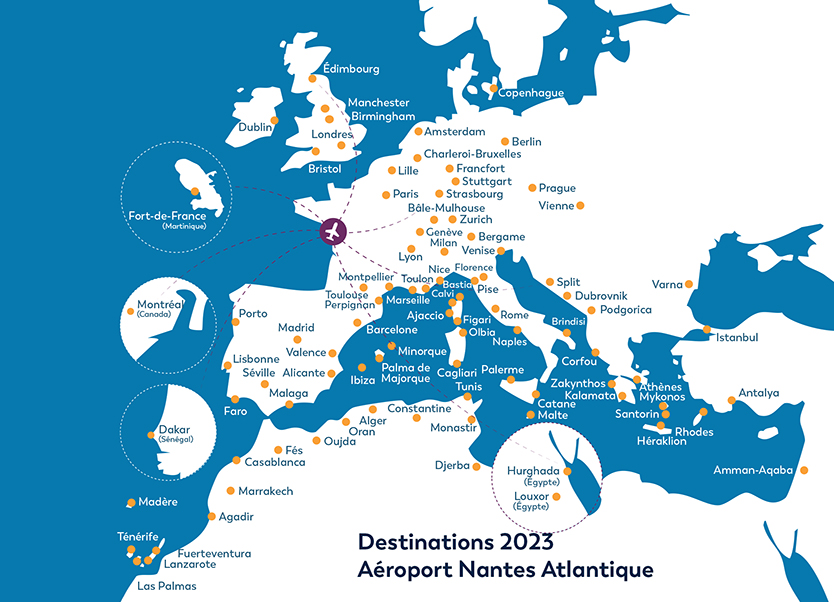 Destinations Nantes Atlantique 2023